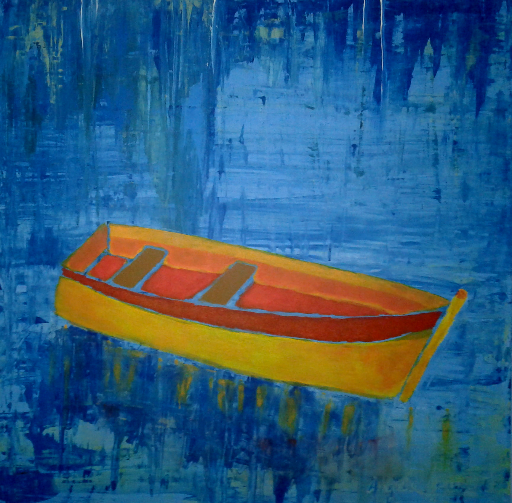 O Barco pintura acrilica angela lemos