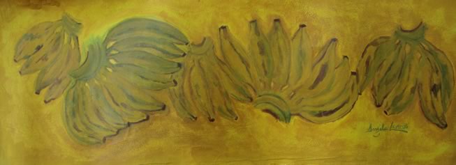 Bananas no fundo amarelo