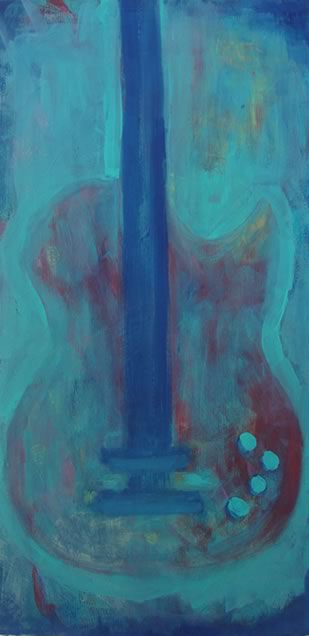 Guitarra fundo verde - Painel