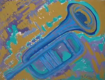 Trompete azul frenético - Painel