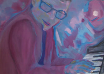 Pintura Acrílica Pianista Em Foco