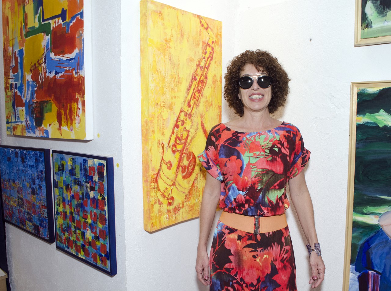 Angela Lemos na inauguração da Meu BB Galeria de Arte Contemporânea