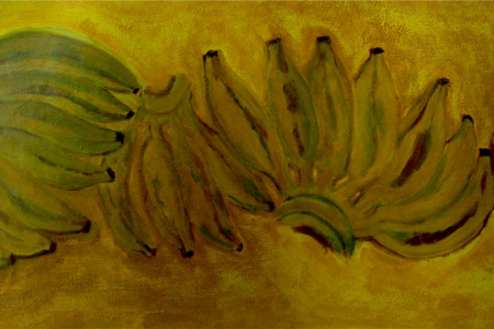 Bananas no fundo amarelo de Angela Lemos