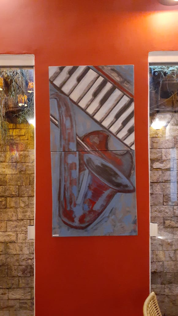 Angela Lemos Pintura Sax Restaurante Bananaland Galeria 27 Buzios RJ