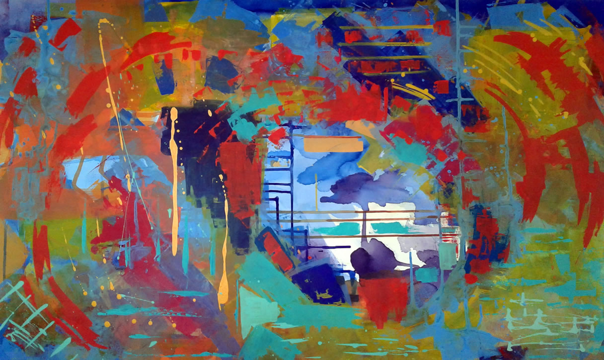 Pintura Abstrata Angela Lemos "Através"