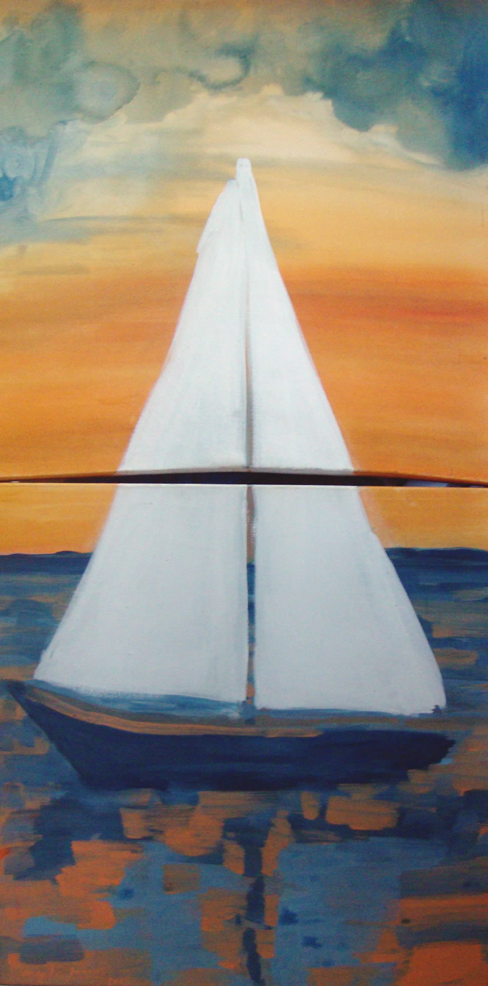 Barco a Vela em Búzios - Pintura acrílica de Angela Lemos
